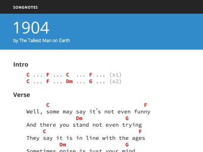 Some may say it's not even funny... 1904 blue chords flat guitar lyrics music notation rdio solid song tab