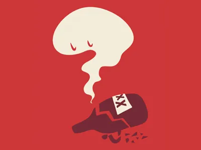 Broken Spirit (vector) color poster print pun screen print sketch vector wip