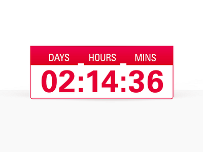 Clock Shot alert clock countdown counter days digital hours interface mins red time ui ux widget