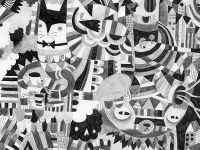 Mr Cat cat detailed drawing illustration traditional