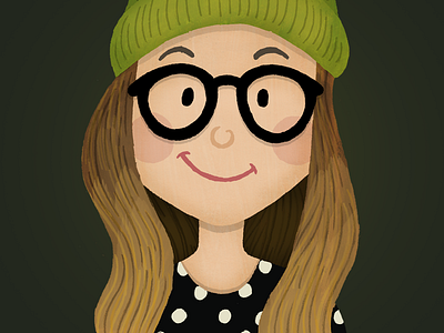Meg in Progress avatar character design girl hand drawn illustration textured