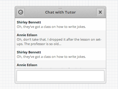 Small chat box box chat messages messaging modal textarea