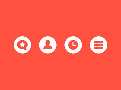 Nav Icons buttons clean clock crisp flat glyphs grid icon design icons menu minimal nav orange people prismatic red simple swiss web