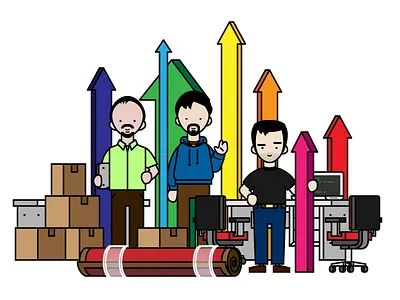 Startup illustration vector work in progress
