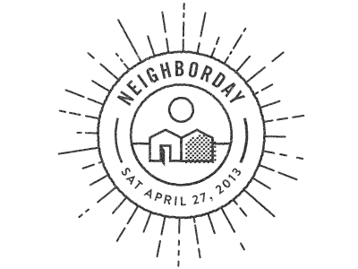 Neighborday gif crest gif happy home illustration logo neighbor rays texture