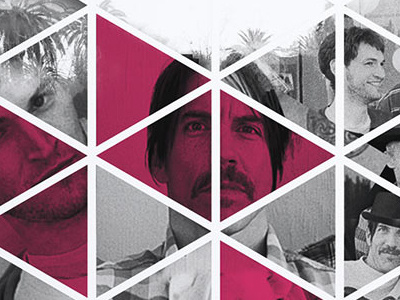 Red Hot Chili Peppers Poster bw geometry montage overlay photograph photomontage red red hot chili peppers rhcp triangle