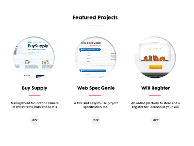 Featured Projects 1 home page website