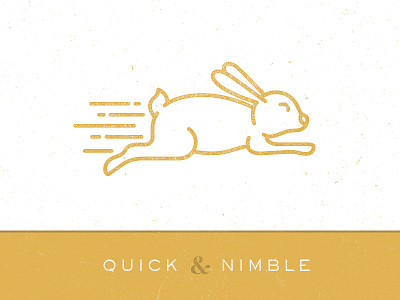 Quick & Nimble brand branding bunny gold icon illustration imm quick rabbit