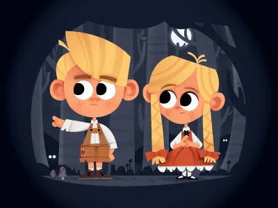 Hansel and Gretel characters fairy tale hansel and gretel illustration kids