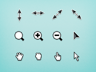 Pixel Cursors application cursor cursors gui pointer ui web design