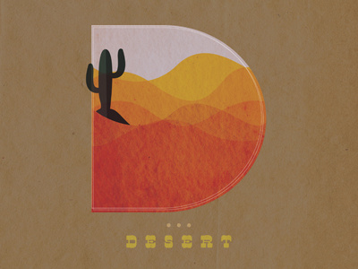 "D" is for Desert! cactus d desert illustration type