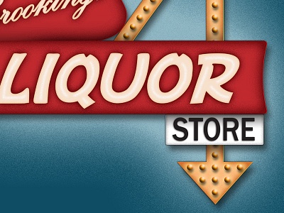 Vintage Liquor Sign illustration liquor sigh vector art vintage web design website