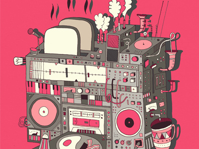 Toaster Radio illustration photoshop radio toaster