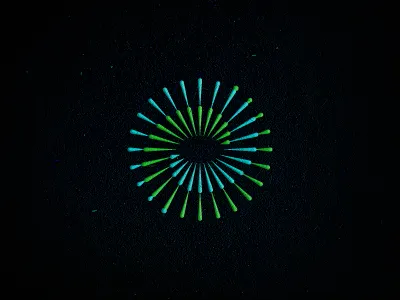 Escher mark banded circle circular design dynamics escher eye firework gradient icon line logo mark motion moving round unused