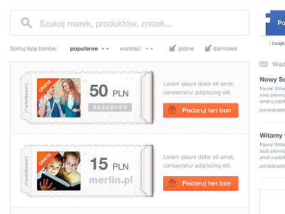Discounts list button call to action input list search ticket ticket stub web web design