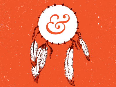 Western linework ampersand boot cactus cowboy dreamcatcher feather gif orange western