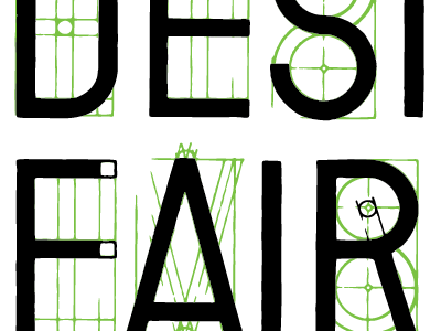 Lawndaledesignfair black design fair green type