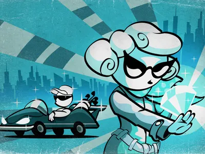 Get Wealth blog blogger blogging cartoon characters diamonds high life illustration noir retro rich wealth woman