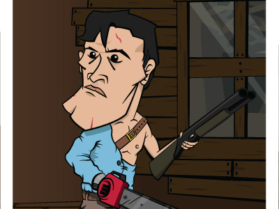 Ash Caricature ash caricature digital evil dead vector