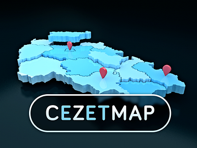 CEZETMAP - czech vector font 3d blue design font fontface map pink vector webdesign