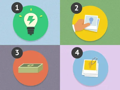 Brainstorming icons – Stormz colorful flat icons illustration playful web app