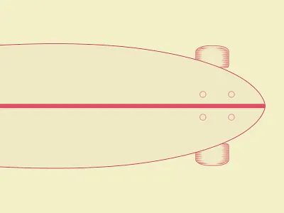 Pintail Longboard cruising illustrator longboard pintail red wheels yellow