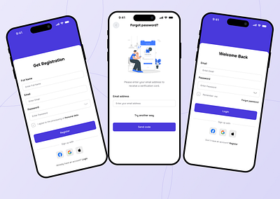 Runna - Sign up, Login, Forgot password app app design confirm email forgot password input field login mobile app mobile kit onboarding run run app run mobile app running sign up signin splash screen ui ui kit uiux ux