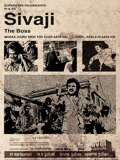 Retro Film Poster - Sivaji The Boss film poster graphic design photoshop retro film poster