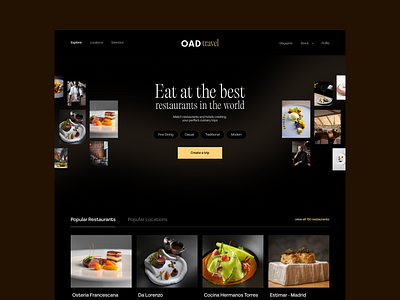 Culinary Trips Website creative culinary design food framer landing michelin minimal ui ux web website