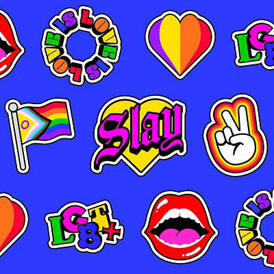 Pride Stickers gif illustration love motiongraphics pride social media stickers vector