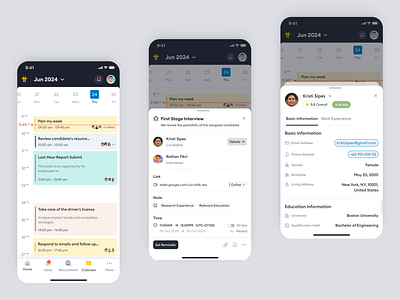 Tiimi Mobile - HR Calendar and Event Details in SaaS HRM calendar candidate company event management hr hr mobile app hrd hrm hrms job mobile design product design recruitment saas saas design schedule team management ui ux