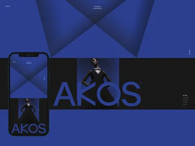 AKOS fashion logo minimal navy blue ui