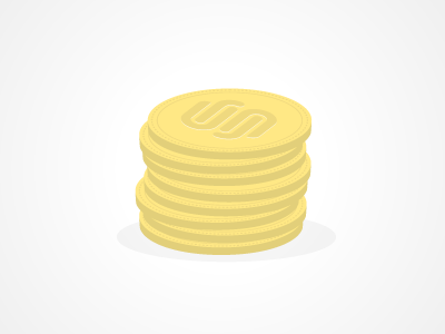 Squarespace E-coin money coin commerce icon money playoff squarespace vector