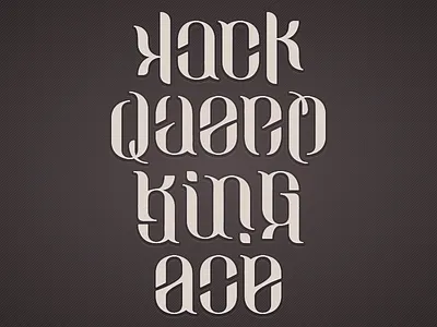 Card Ambigrams ace ambigram cards deck illustration jack king queen type