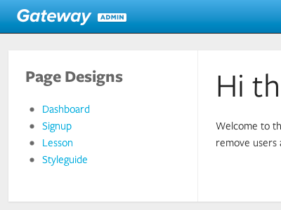 Gateway Admin css design freight sans gateway html learning lessons vocation