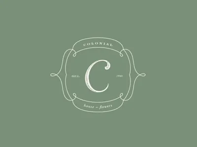 Colonial House of Flowers branding florist logo