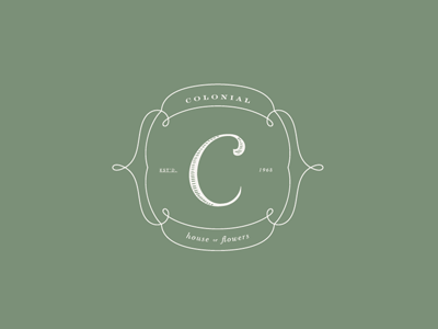 Colonial House of Flowers branding florist logo