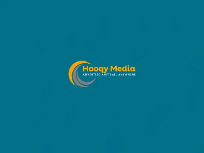 Hooqy Media circle crescent ellipse hooqy logo media