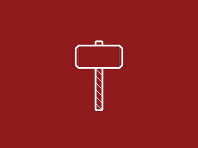 Hammer time! hammer icon red stroke thor white