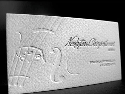 Violinist Letterpress Business card business card letterpress