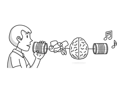 More illustrations for topxel boy brain character illustration music notes talking topxel