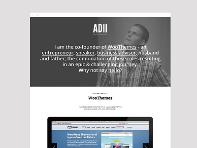 The One Pager one page portfolio slider theme timeline woothemes wordpress wordpress theme