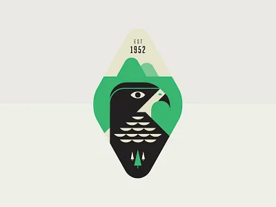 Logo for Bird Observatory bird black green logo mountain outdoor ridge symbol tree
