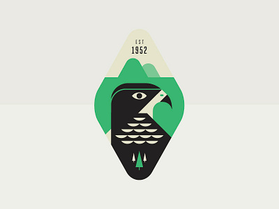 Logo for Bird Observatory bird black green logo mountain outdoor ridge symbol tree