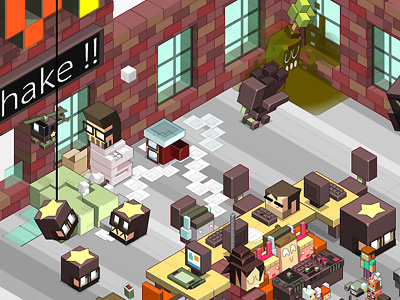 BOX Office - special --Harlem Shake 2d animation background box office cartoon cube harlem shake isometry isométrie scenery sd series shake youtube