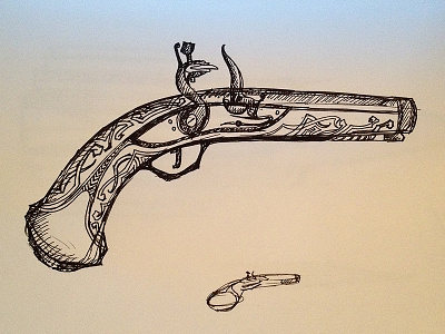 Flintlock Pistol 19th century flintlock pistol pistol rough short film sketch