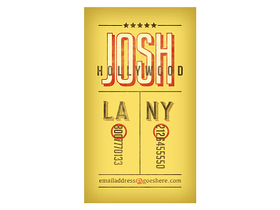 Josh Hollywood Business Card