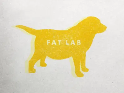 Fat Lab ID brand dog id logo product line yellow