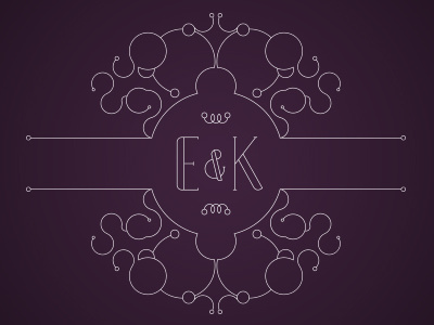E&K invitation typography vector wedding