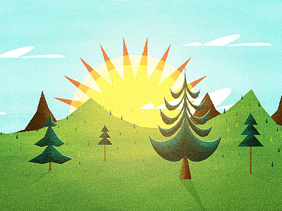 Joomla cloud forest illustration sky sun mountaun texture tree